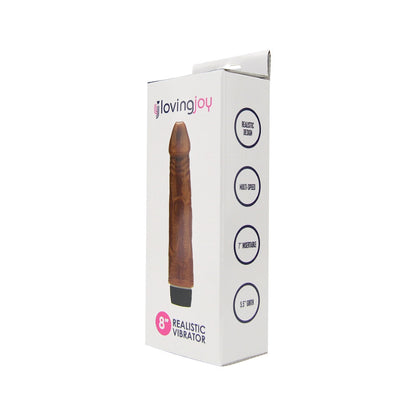 Loving Joy 8 Inch Realistic Vibrator - Brown