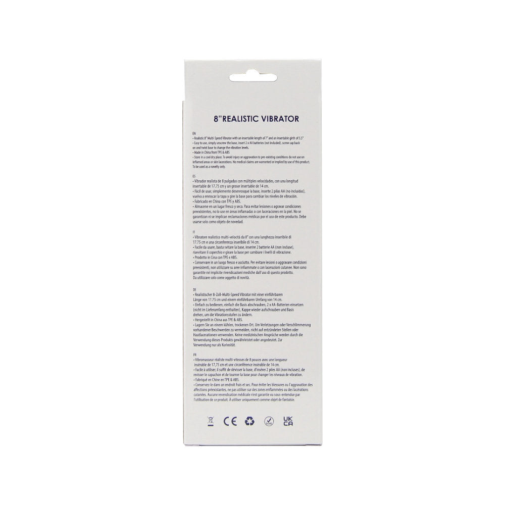 Loving Joy 8 Inch Realistic Vibrator - Brown