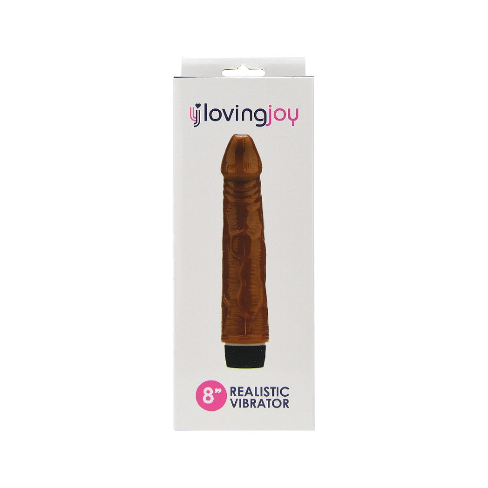 Loving Joy 8 Inch Realistic Vibrator - Brown