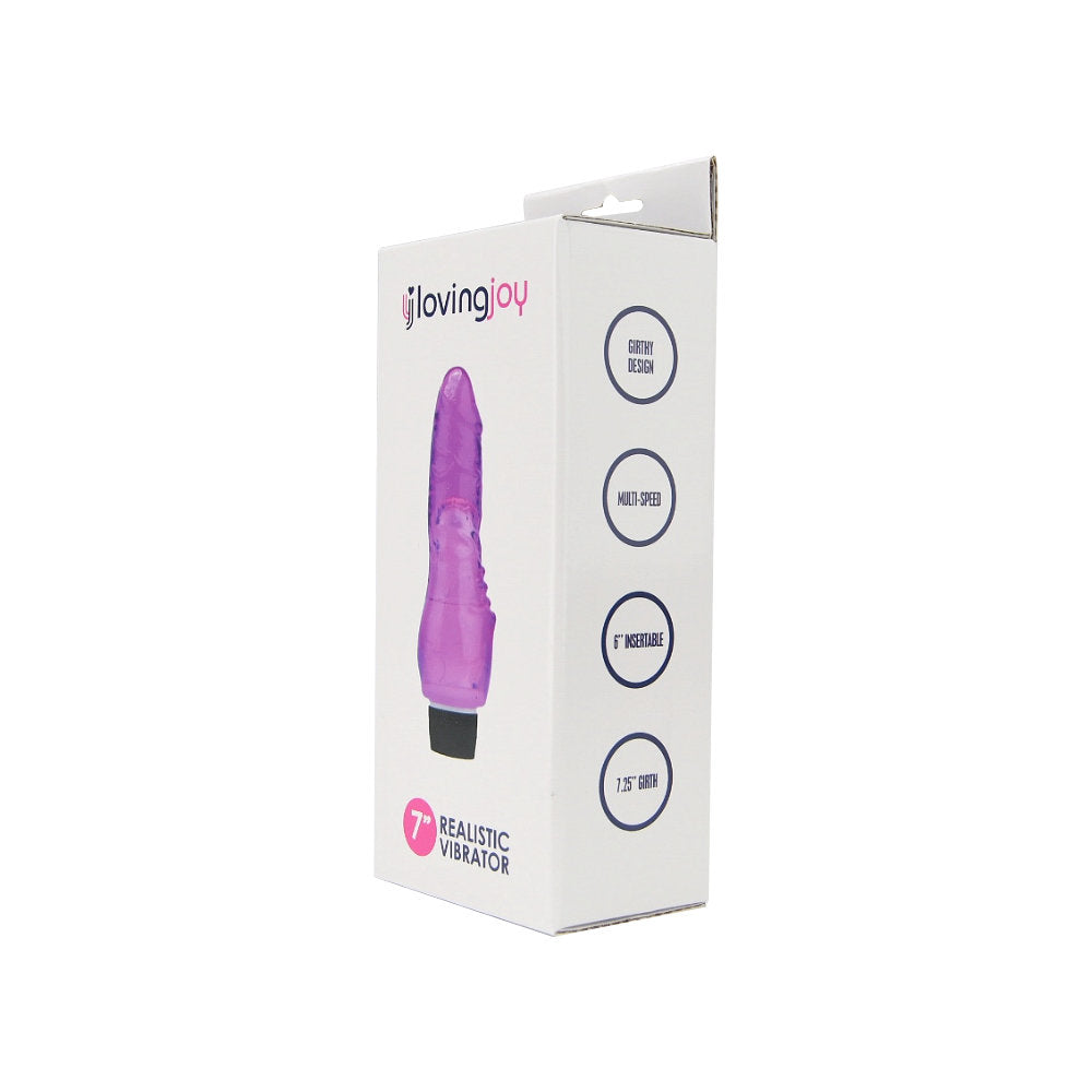 Loving Joy 7 Inch Realistic Vibrator - Purple