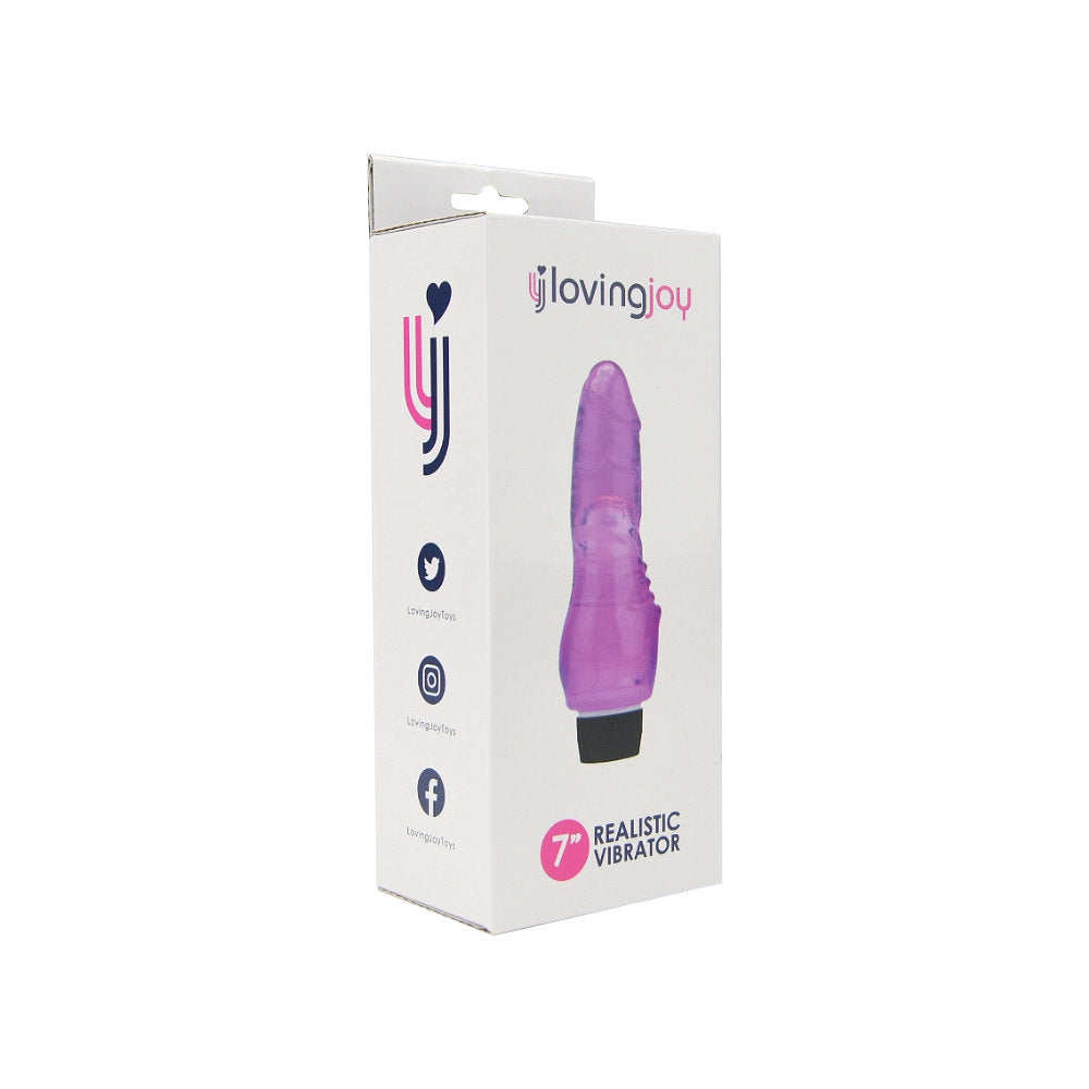 Loving Joy 7 Inch Realistic Vibrator - Purple