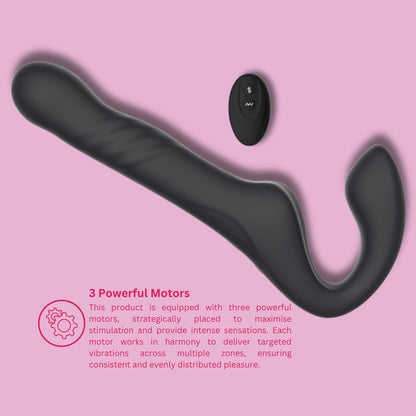 Mina Surge Remote Thrusting & Vibrating Strapless Strap-On