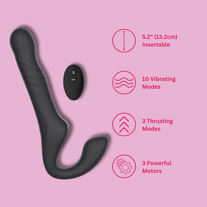 Mina Surge Remote Thrusting & Vibrating Strapless Strap-On