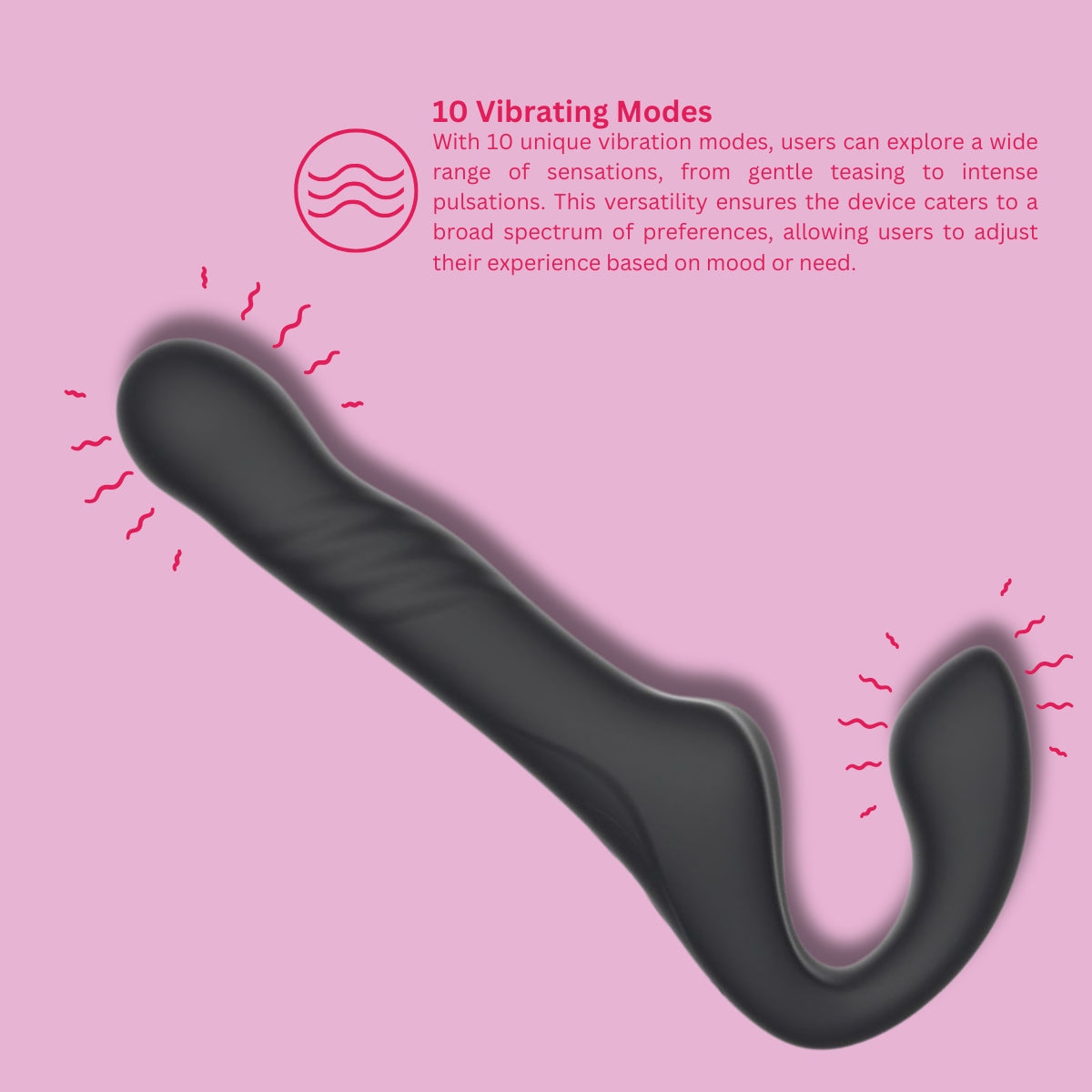 Mina Surge Remote Thrusting & Vibrating Strapless Strap-On