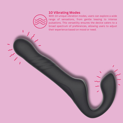 Mina Surge Remote Thrusting & Vibrating Strapless Strap-On
