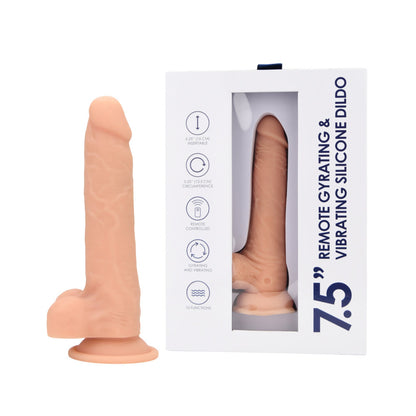 Loving Joy 7.5 Inch Remote Gyrating & Vibrating Silicone Dildo