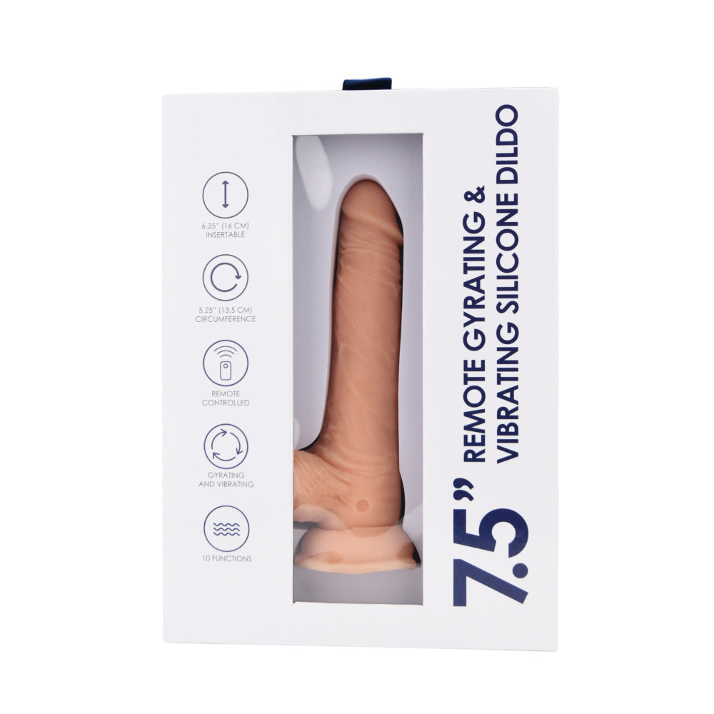 Loving Joy 7.5 Inch Remote Gyrating & Vibrating Silicone Dildo