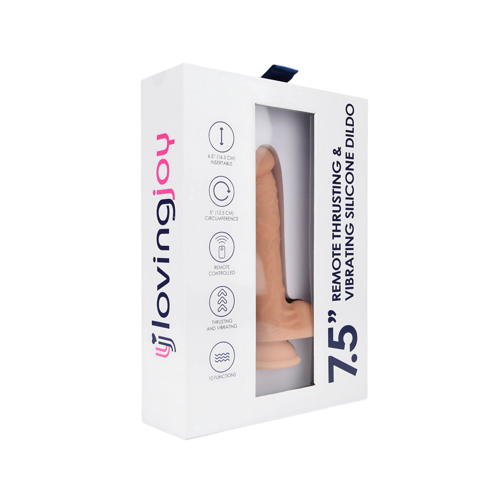 Loving Joy 7.5 Inch Remote Gyrating & Vibrating Silicone Dildo