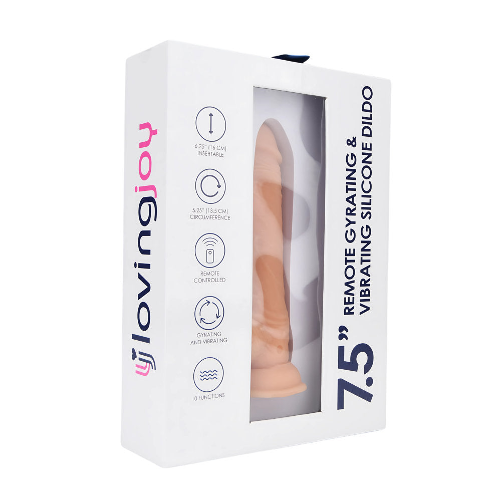 Loving Joy 7.5 Inch Remote Thrusting & Vibrating Silicone Dildo