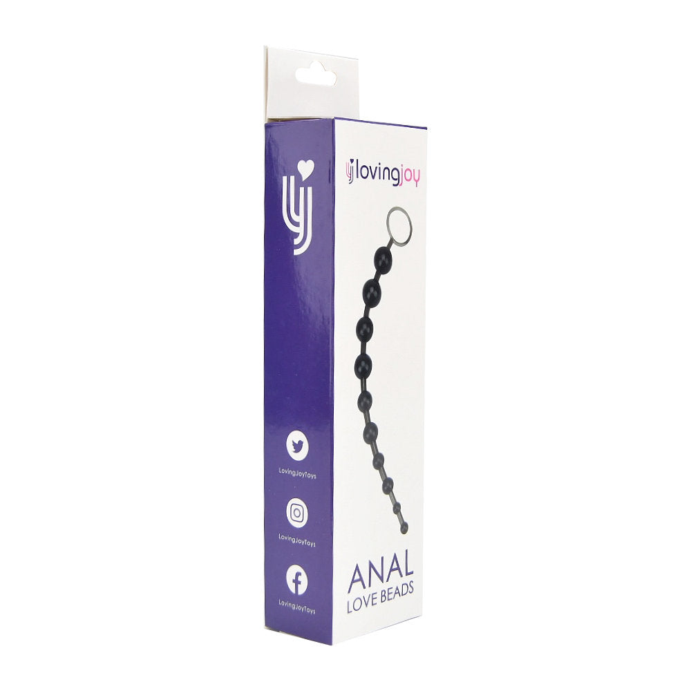 Loving Joy Anal Love Beads - Black & Purple