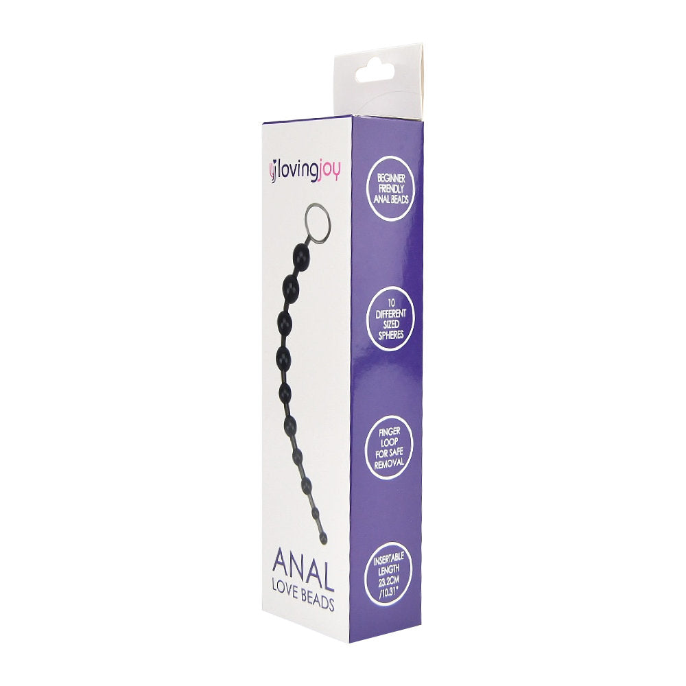 Loving Joy Anal Love Beads - Black & Purple