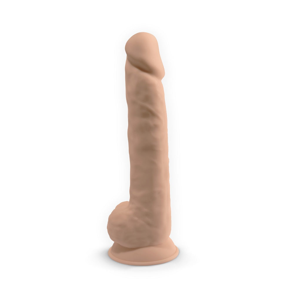 15 Inch Realistic Silicone Dual Density Dildo with Suction Cup and Balls