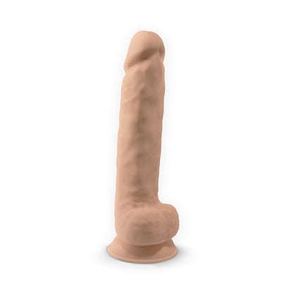 15 Inch Realistic Silicone Dual Density Dildo with Suction Cup and Balls